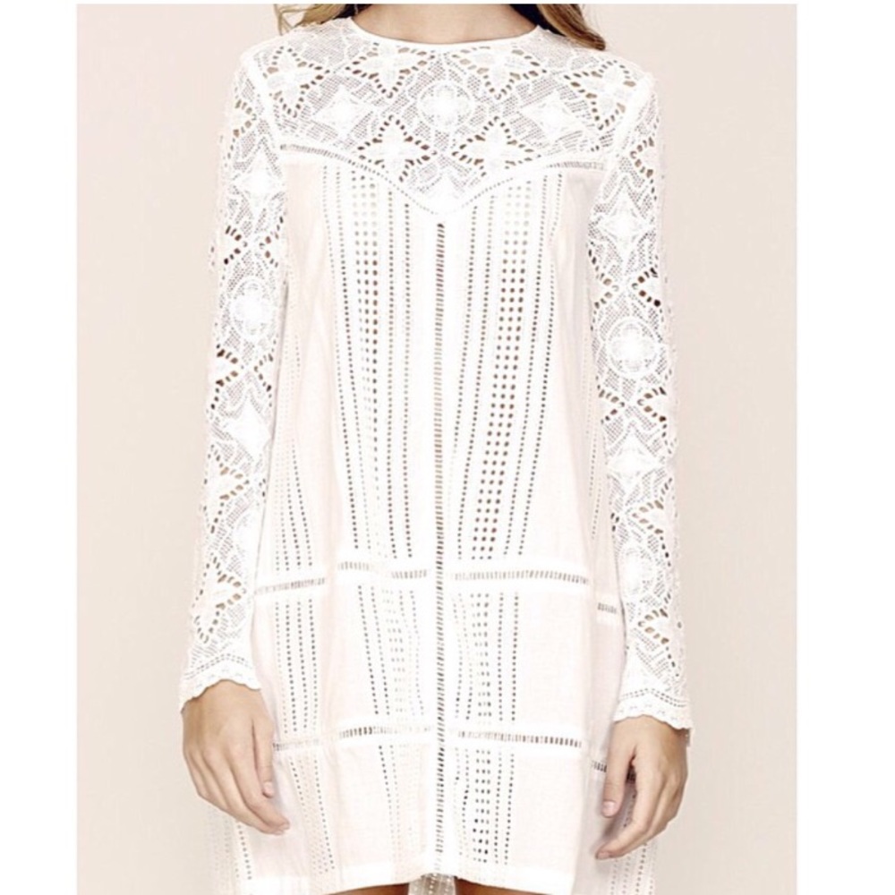 Jetset Diaries Undone Crochet White Dress